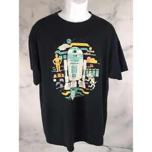 Star Wars Men's Movie Retro Graphic XL Tee T-Shirt R2D2 C3PO Princess Leia
